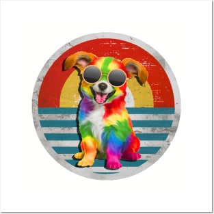 Retro Vintage Aesthetic Hippie Dog Posters and Art